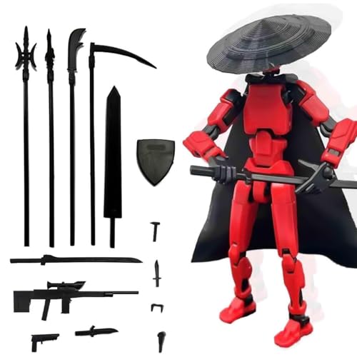 3D Printed Heroes Action Figure,Actionfigur-Roboterspielzeug, Actionfigur Mit Beweglichen Gelenken, 3 Actionfigur Halter, Mehrgelenkiger Beweglicher Roboter, Easy 13 Body Mechanical Doll with Weapons von Fuuxtci