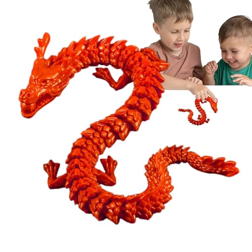 Fuuxtci Artikulierter Drache, 3D-Druckdrache - Flexible Gelenke Drachenspielzeug - 3D-Druck-Drachen-Montagespielzeug, bewegliche Drachenfiguren, Spielzeug für die Schreibtischdekoration von Chefs von Fuuxtci