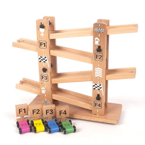 Fuuxtci Autorampenspielzeug aus Holz, Rennstrecke aus Holz | Lustiges Autorampenspielzeug für Kleinkinder | Fahrzeug-Spielsets, Auto-Strecken-Spielzeug, Rennstrecken-Spielzeug-Set für Zuhause, von Fuuxtci