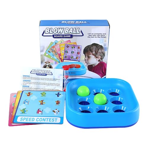 Fuuxtci Blow Ball Brettspiel, Ballblasenspielzeug,Familienpartyspiel Blow Ball Board Aktivität - Pusteherausforderung für Kinder und Erwachsene zur Verbesserung der Eltern-Kind-Bindung für Camping und von Fuuxtci