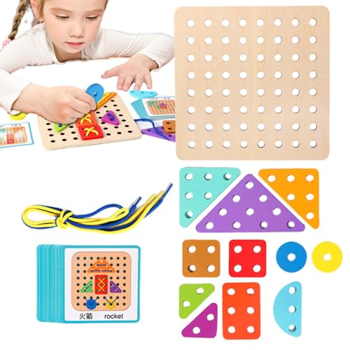 Fuuxtci Brain Teaser Seilpuzzles, Seilpuzzles für Erwachsene - Einfädelseil-Schlaufen-Puzzle | Entwicklungsspielzeug Vorschule mit 20 Karten für Kinder, STEM-Intelligenzbildung von Fuuxtci