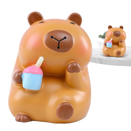 Fuuxtci Capybara Auto Figur, Capybara Figur Ornament, Niedliche Capybara-Statue Für Autodekoration, Desktop-simulierte Capybaras-Figuren Für Wohnzimmer, Schlafzimmer, Auto von Fuuxtci