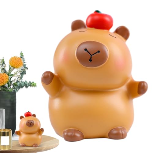 Fuuxtci Capybara Auto Figur, Capybara Figur Ornament, Niedliche Capybara-Statue Für Autodekoration, Desktop-simulierte Capybaras-Figuren Für Wohnzimmer, Schlafzimmer, Auto von Fuuxtci