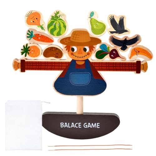 Fuuxtci Holz-Balance-Bausteine, Balance-Blöcke, Spielzeug für Kinder,Stapelblöcke Schnürperlen Balancespiel | Vogelscheuchenturm-Spiel zur Fähigkeitsentwicklung, Vogelscheuchen-Balance-Spiel, lustiges von Fuuxtci