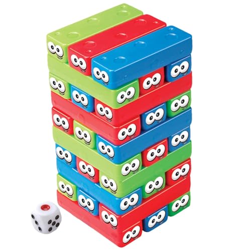 Fuuxtci Holzbausteine, Tumble Tower-Spiel aus Holz | Hölzerner Trommelturm zum Bauen,Holzkippturm, stapelbares Balance-Puzzlespielzeug für Kinder, und Mädchen von Fuuxtci