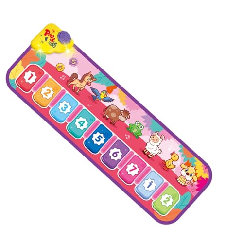 Fuuxtci Keyboard-Spielmatte, Kinder-Klaviermatte,Piano Animal Touch Spielmatte | Klavier-Tier-Touch-Spielmatte, Musik-Klaviertastatur-Tanzmatte mit integrierten Liedern, lustiges interaktives von Fuuxtci