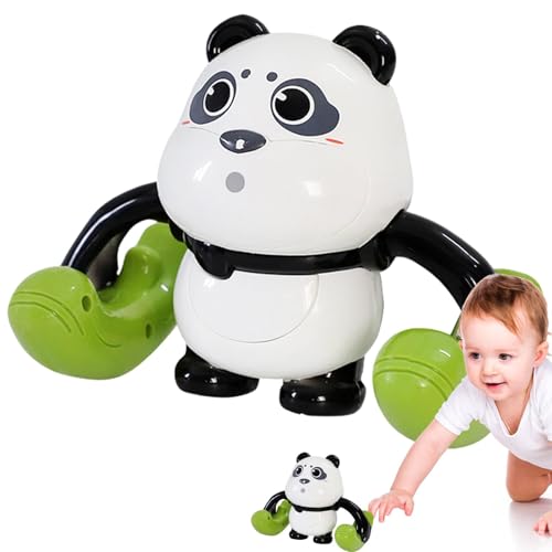 Fuuxtci Krabbelspielzeug für Kinder, Krabbelspielzeug lernen - Kriechendes, elektrisch taumelndes Panda-Spielzeug,Elektrisches Flipping-Tanzspielzeug-Rolltier, 360-Grad-Rolltierspielzeug mit Licht und von Fuuxtci