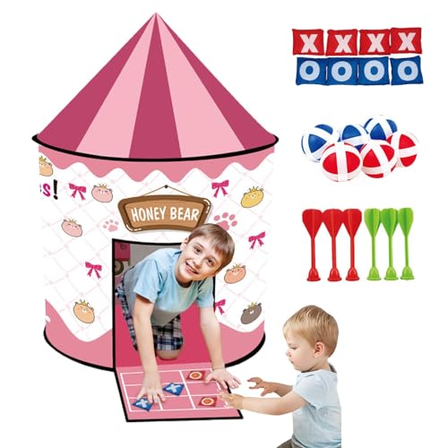 Fuuxtci Outdoor-Spielset für Kinder, Kinderzelt-Sitzsack-Wurfspiel - 4-in-1-Sitzsack-Wurfspiel für Kinder, Spiele für Kinder im Freien,Verschleißfestes, zusammenklappbares Kinderspielzeug im Freien, von Fuuxtci