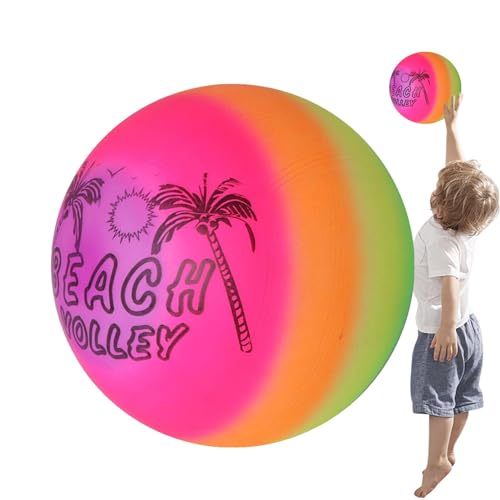 Fuuxtci Regenbogenball,Regenbogen-Hüpfball | Aufblasbarer Hüpfball | Aufblasbare Spiele für Kinder, Schwimmspielzeug, aufblasbarer Unterwasserball, Schwimmbad-Partyball, Strand-Pool-Zubehör von Fuuxtci