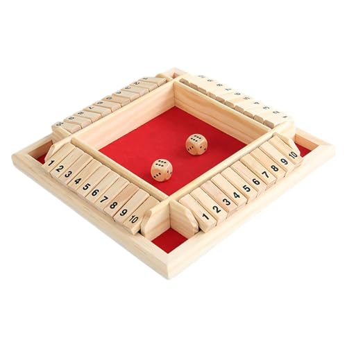 Fuuxtci Shut The Box Würfelspiel Spiel 4 Spieler, Würfel Klassische Tischspiele Für Klassenzimmer, Holz Brettspiel, Mathematik Lernspielzeug, Brettspiele Urlaub Unterhaltsames Spiel Kneipenspiele von Fuuxtci