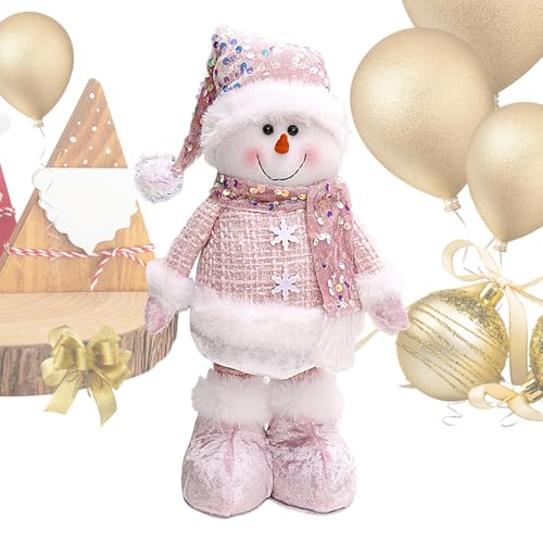 Fuuxtci Stehende Weihnachtszwerge, Schneemannpuppe, Plüschschneemann | Weihnachten Stehende Plüsch-Weichpuppen - Weihnachtlicher Gefüllter Schneemann, Winter-Wohndekoration Für Weihnachts-Türfenster von Fuuxtci