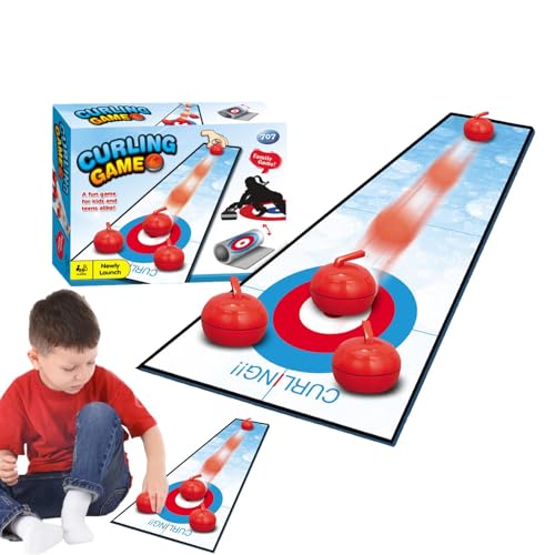 Fuuxtci Tisch-Curling-Spiel,Tisch-Curling | Kleines Tabletop-Golfspiel - Lernfähiges Tisch-Golfspiel für Zuhause, Party, kleines tragbares Tisch-Bowlingspiel für Kinder von Fuuxtci