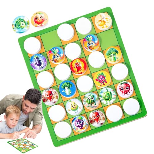 Fuuxtci XOXO-Spiel für Kinder,XOXO-Spiel aus Holz, Merkspiel, Unterhaltsame Spiele, klassisches Strategie-Denkspiel – interaktives Brettspiel für Kinder und Erwachsene von Fuuxtci