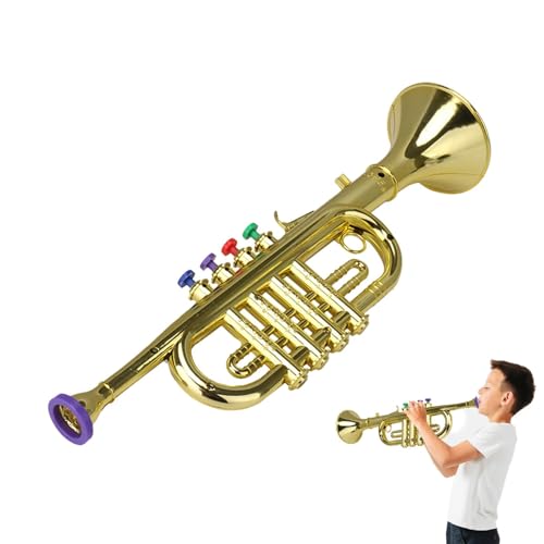 Miniatur Trompetenmodell Spielzeug, Zarte Goldene Trompete Instrument Dekoration Messing Instrumenten Modell Musikalische Ornamente, Spaß Musikspielzeug, Spielzeug Für Kindertrompete von Fuuxtci