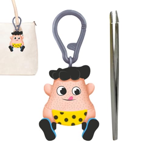 Mr Plucky Toy, 2024 Bestes Haar Zupfen Zappeln Spielzeug, Spielzeug Zum Zupfen Von Haaren, Haut Zupfen Spielzeug Mit Pinzette, Fidget Sensory Toy, Stress Relief Spielzeug Für Sensorik Keychain Toys von Fuuxtci