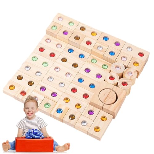 Regenbogen-Stapelspielzeug Aus Holz - Regenbogen-Stapelblock, Regenbogen-Staplerblöcke, Bausteine-Spielzeug-Regenbogen-Set Für Kinder, Regenbogenturm-Stapelspiel Aus Acryl | Montesori-Sensorik von Fuuxtci