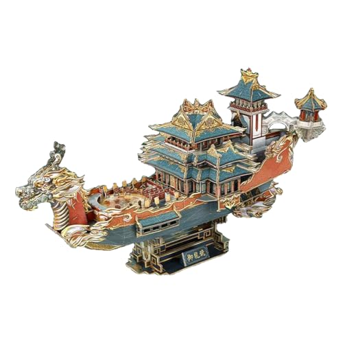 Fuwraixis 3D Chinesisches Drachenboot-Puzzle, 3D-Puzzle-Modell, handgefertigtes 3D-Puzzle-Spielzeug für Erwachsene, Sammlung und Dekoration, Geschenke für Freunde und Familie von Fuwraixis