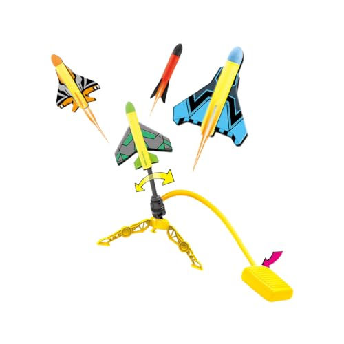 Fuwraixis Luftdruck Katapult Flugzeug, Rakete Launcher Spielzeug, Fuß Rakete Launcher Spielzeug, Kinder Outdoor-Spielzeug, Geschenke für Jungen und Mädchen von Fuwraixis