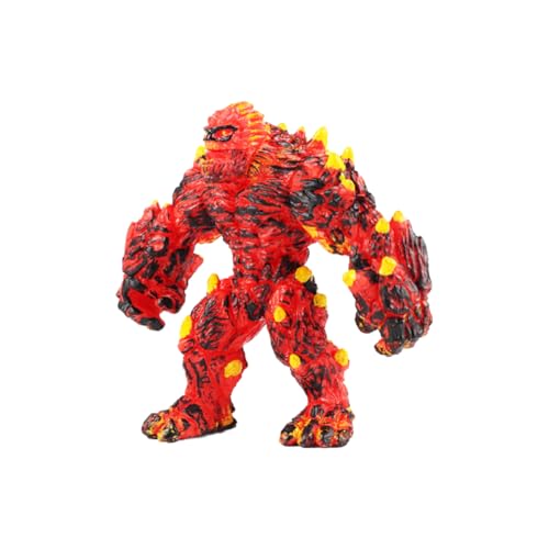 Magma Troll Action Figur, Simulation mythologisches Tiermodell, Handbemalte göttliche Bestienmodelle, Kindersammelspielzeug, Arme drehbar, Waffen abnehmbar, Geschenke für Kinder ab 3 Jahren von Fuwraixis