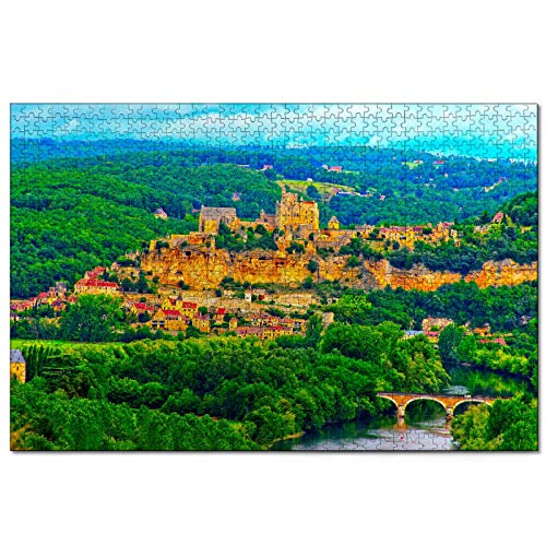 Frankreich Beynac Castle Perigord Dordogne 1000 Teiliges Puzzle für Erwachsene und Familien Reise Geschenk Souvenir aus Holz 30x20 Zoll von Fxdiy