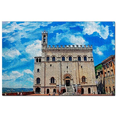 Italien Piazza Grande Gubbio Puzzle für Erwachsene 1000 Teile Holz Reise Geschenk Souvenir von Fxdiy