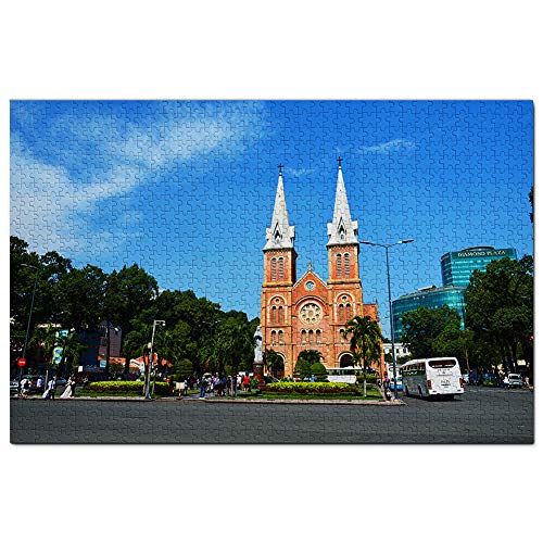 Vietnam Kathedrale Ho Chi Minh Puzzle für Erwachsene 1000 Teile Holz Reise Geschenk Souvenir von Fxdiy