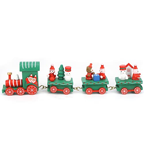 Entzückendes Eisenbahnwaggon eines Freundes aus Holz, Spielzeug und Dekoration, Festliche Weihnachtsdekoration, Ideal in Grün (Green) von Fydun