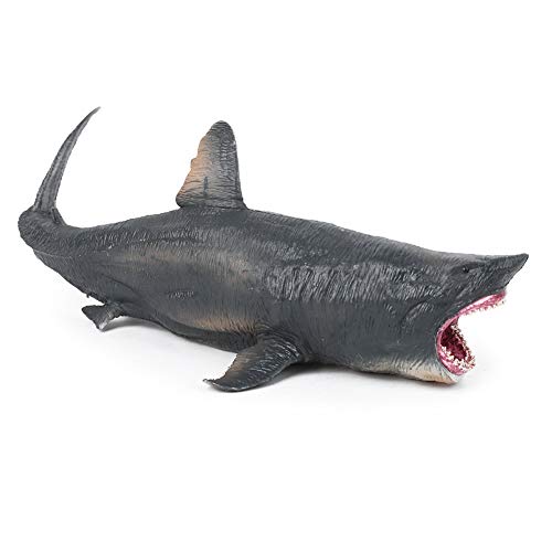 Fydun Ozean-Meerestier-Modell-Ornamente, Hochsimulierte PVC-Modell-Ornamente, Schwarz, M für Familien (schwarzer mittelgroßer Megalodon) von Fydun