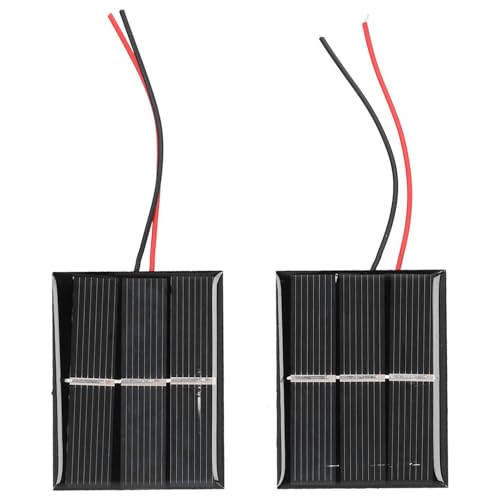 2 Stück Mini Solarmodule, 43x55mm 1.5V Wasserdichtes Mikro Polysilizium Solarmodul Klebe Tropf Solarzellen Photovoltaik Leistungsmodul, für DIY-Spielzeug, Mini-Motor von Fyearfly