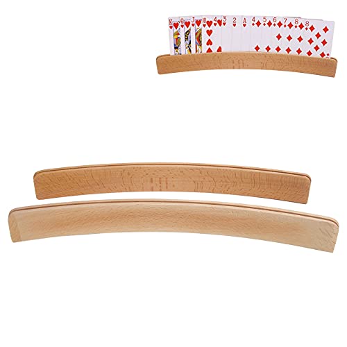 Gebogene Spielkartentür aus Holz, 2 Stück Professional Wood Kartenspiel Poker Rack für Kinder für ältere Kinder von Fyearfly