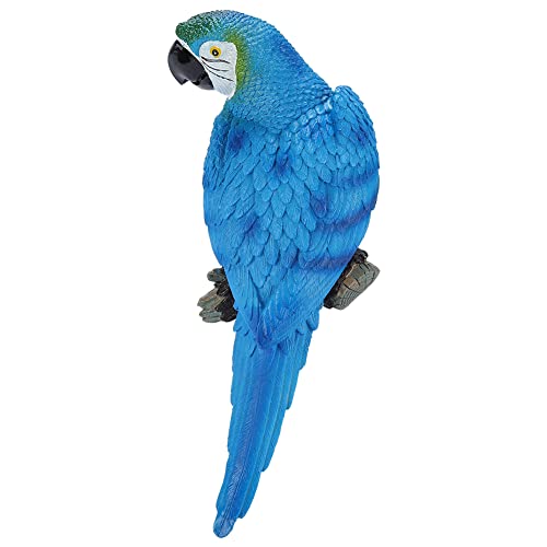 Realistische Papageienvögel Figuren, Simulation Papagei Spielzeug, Harz Lifelike Vogelschmuck Figur, Papageienmodell Spielzeuggarten Skulptur Wanddekoration (Nr. 1 Blau rechts) von Fyearfly