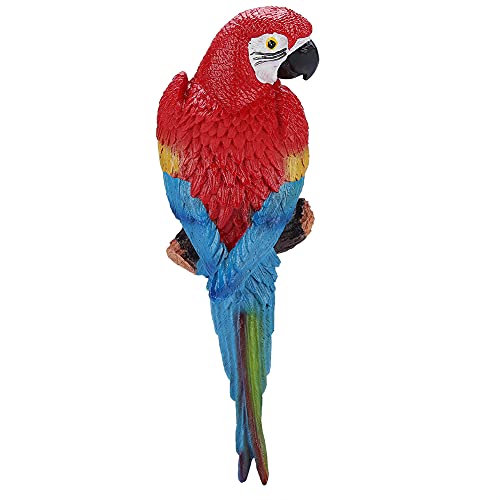 Realistische Papageienvögel Figuren, Simulation Papagei Spielzeug, Harz Lifelike Vogelschmuck Figur, Papageienmodell Spielzeuggarten Skulptur Wanddekoration (Nr. 1 rot Links) von Fyearfly