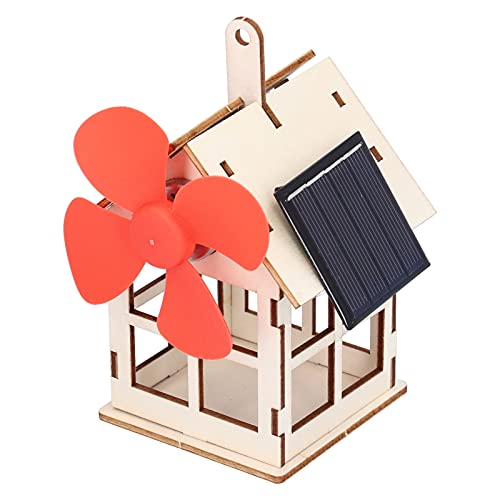 Solar Power Experiment Spielzeug, Solarbetriebene Windmühle Holzhaus DIY Kinder Kinder Wissenschaft Pädagogisches Experiment Spielzeug von Fyearfly