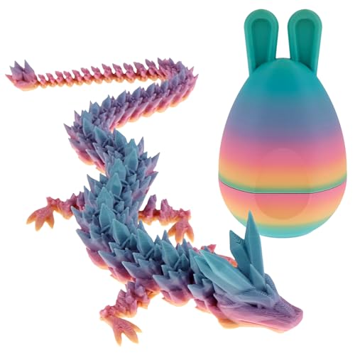 3D Gedrucktes Drachenei 3D Drache Im Ei Realitätsnahe Modellierung Beliebige Biegung Drachenei mit Hasenohren Drache für Ostergeschenke Geburtstagsgeschenke Erwachsene Kinder Geschenke (Keine Flügel) von Fyeme