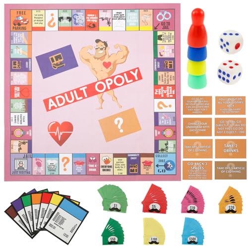 Adultopoly Brettspiel mit Gesprächskarten für Paare Couple Board Game Tragbar Paarspiele für Erwachsene Paarspiele Geeignet zum Reisen Mitnehmen die Gefühle Steigern von Fyeme