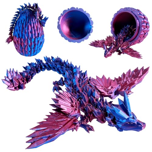 Fyeme 3D Gedrucktes Drachenei 3D Drache Im Ei Realitätsnahe Modellierung Beliebige Biegung Drachenei mit Drache für Ostergeschenke Geburtstagsgeschenke Erwachsene Kinder Geschenke (Laser Lila) von Fyeme