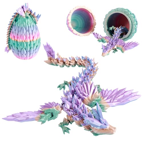 Fyeme 3D Gedrucktes Drachenei 3D Drache Im Ei Realitätsnahe Modellierung Beliebige Biegung Drachenei mit Drache für Ostergeschenke Geburtstagsgeschenke Erwachsene Kinder Geschenke (Regenbogenfarben) von Fyeme