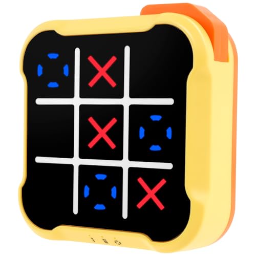 Tic Tac Toe Elektronisch 3in1 90×90×28mm Tic Tac Toe Mini Gedankenspiele Tragbar Tic Tac Toe Spiel Reise Familienspiel für Jungen Mädchen und Erwachsene ab 3 Jahren (Gelb) von Fyeme