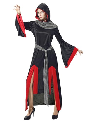 Halloween Herren Vampirkostüme Langarm Tops Hose und Umhang für Cosplay Maskerade Rollenspiel Party Outfits (Goth Robe, Einheitsgröße) von Fylovery