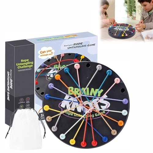 Brainy Knots Seil-Entwirrungsspiel, Puzzlespiel mit gedrehten Seilen, Strategie-Brettspiel for den Tisch, interaktives Lernspielzeug und logisches Denkspielzeug for Kinder und Erwachsene(1PCS) von Fzysjve