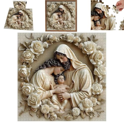 Eternal Grace Puzzle 1000 Teile, Halloween-Weihnachtsfest-Puzzle, Feiertags-Puzzle for Kinder, Puzzle-Bretttisch, Puzzle mit göttlicher Familienszene, for lebendiges Weihnachtspuzzle von Fzysjve