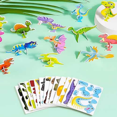Fzysjve Ally Pocket 3D-Puzzles, 3D-Cartoon-Puzzle for Kinder, pädagogisches 3D-Cartoon-Puzzle, Tiere/Dinosaurier/Flugzeuge/Insekten 3D-Puzzles DIY Kunsthandwerk Geschenke for Jungen und Mädchen von Fzysjve