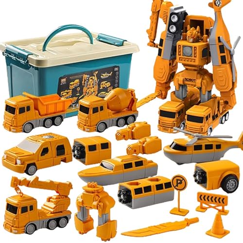 Fzysjve Constructo Modulares Verwandeln Spielzeugset, Magnetisches Transform Engineering Auto Zusammengebautes Spielzeug, Magnetische Bausteine ​​Fliesen Baufahrzeuge Geschenke for Kinder(A-26pcs) von Fzysjve