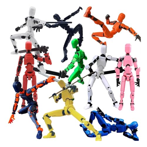 Fzysjve T13 Actionfiguren-Set, Dummy 13 3D-gedrucktes, mehrgelenkiges, bewegliches Actionfigur-Roboterspielzeug, T 13 Actionfigur for Sammler-Desktop-Dekorationen(Ordinary 10PCS) von Fzysjve