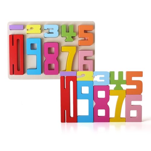 Fzysjve Wooden Number Building Blocks, 1-10 Number Game Balance Competition Toy, Wooden Number Blocks, Digit Blocks, Friends of 10 Blocks, Gift for Boys Girls von Fzysjve