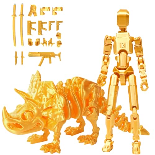 T13-Actionfigur, Zusammenbau abgeschlossen, Dummy-13-Actionfigur, 3D-gedruckter beweglicher Roboter mit mehreren Gelenken und voller Artikulation, Lucky-13-Figur for Sammler-Desktop-Dekorationen(Group von Fzysjve