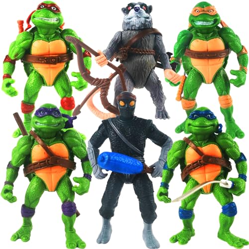 Ninja Kuchen Topper Ninja Turtles Geburtstag Tortendeko 6 Stück Ninja Turtles Action Figuren Sets für Jungen kleine Ninja Schildkröten Serie Statuen Geburtstag Party Kuchen Dekoration Supplies… von G-LOVELY'S