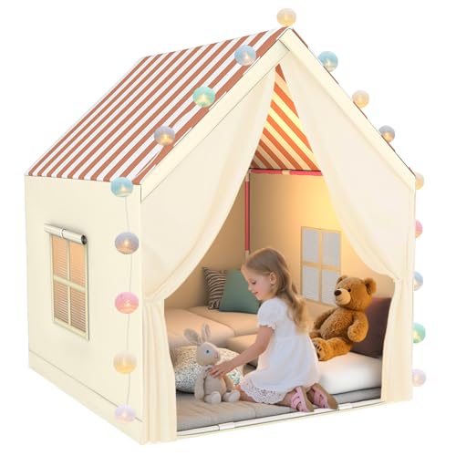 Kinderzelt Spielhaus Indoor mit LED-Lichtern, Kinder Bettzelt, Spielzelt für Drinnen, Kinderzelt Indoor mit Fenstern, Kinderzimmer Dekor- Lesezelt & Kinderspielhaus Kinderzelt Spielhaus Indoor mit LED-Lichtern, Kinder Bettzelt, Spielzelt für Drinnen, Kinderzelt Indoor mit Fenstern, Kinderzimmer Dekor- Lesezelt & Kinderspielhaus von G TALECO GEAR