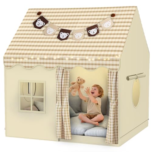 Kinderzelt Spielhaus Indoor mit LED-Lichtern and Bear-Dekoration, Kinder Bettzelt, Spielzelt für Drinnen, Prinzessin Zelt mit Fenstern, Kinderzimmer Dekor- Lesezelt & Kinderspielhaus Kinderzelt Spielhaus Indoor mit LED-Lichtern and Bear-Dekoration, Kinder Bettzelt, Spielzelt für Drinnen, Prinzessin Zelt mit Fenstern, Kinderzimmer Dekor- Lesezelt & Kinderspielhaus von G TALECO GEAR