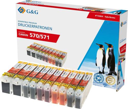 G&G Druckerpatrone ersetzt Canon PGI-570PGBK XL, CLI-571BK XL, CLI-571C XL, CLI-571M XL, CLI-571Y XL von G&G